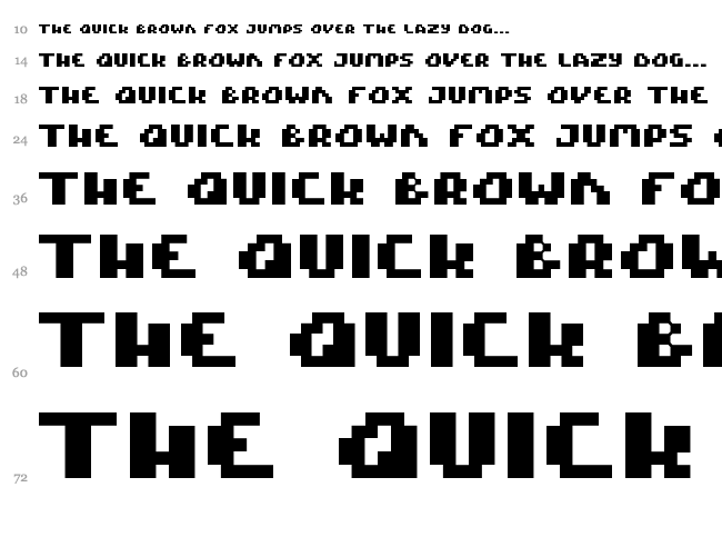 Pixel Tactical font waterfall